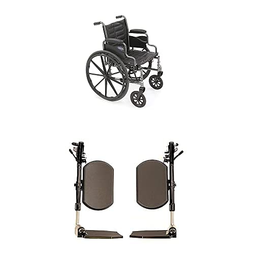 Invacare Tracer EX2 Folding Wheelchair for Adults - 16 Inch Seat with Adjustable Legrests & Desk Arms - Lightweight Mobility Aid for Home, Travel & Daily Use