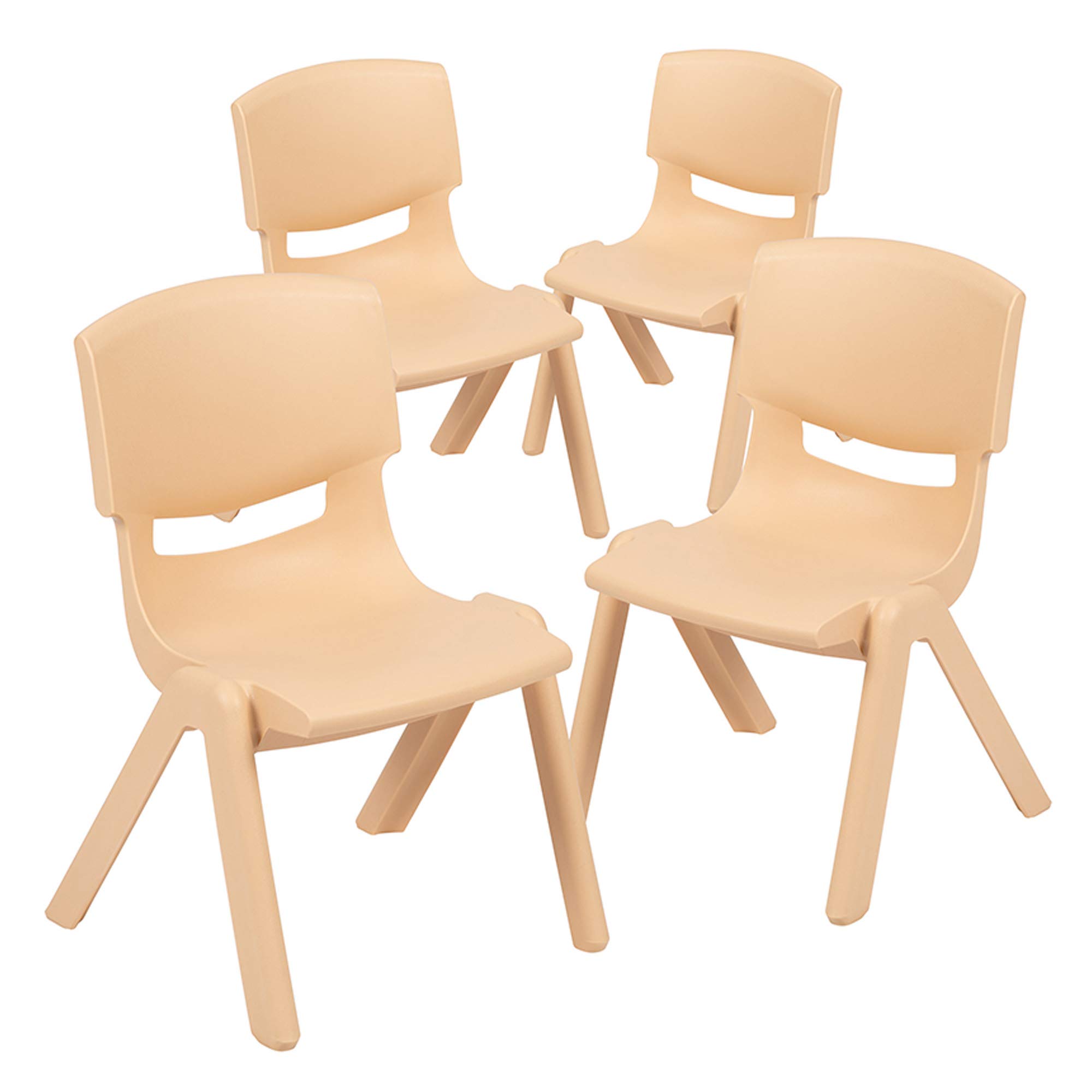 Offex 12 Inch Stackable Plastic Kids Chair for School & Classroom - Set of 4, Durable & Lightweight Children's Seating for Study, Dining, and Play Areas