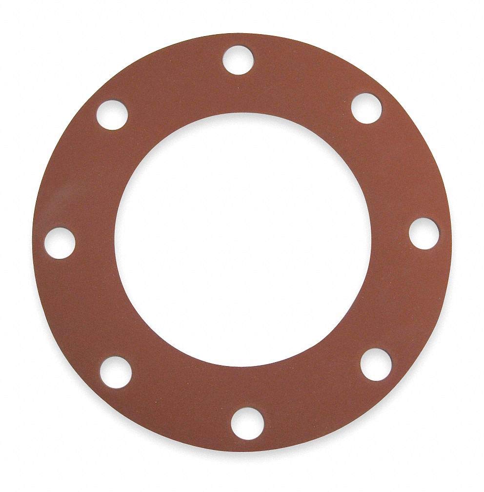 6 Inch Red SBR Full Face Gasket - Durable Rubber Seal for Plumbing, Automotive & Industrial Applications