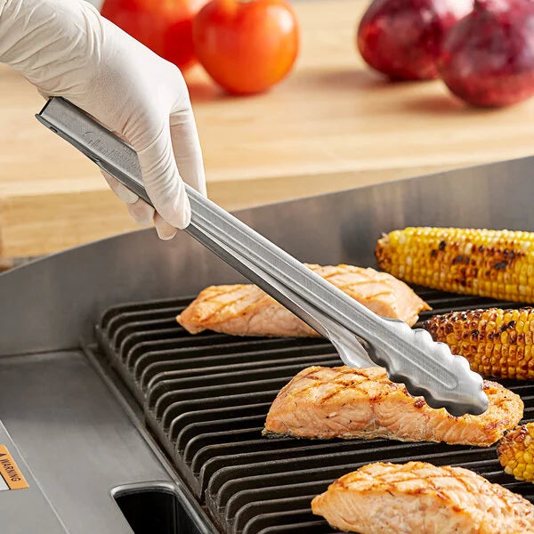 Edlund Heavy Duty Stainless Steel Tongs - Professional Grade Kitchen Tongs for Grilling, BBQ, Cooking, and Serving - 12 Inch Restaurant Quality Locking Tongs for Chefs and Home Use