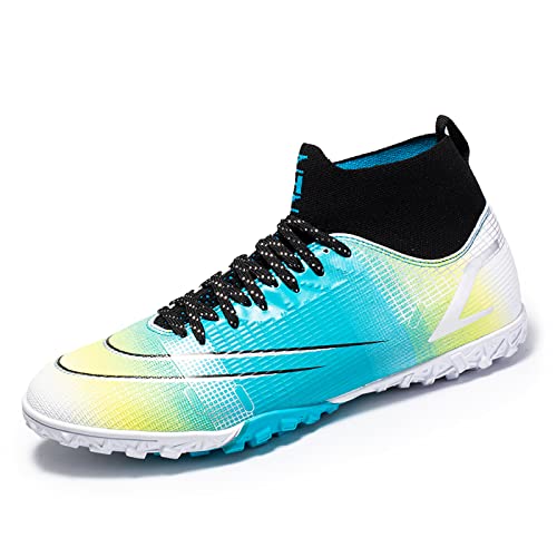 HESBITEUL Men's Soccer Cleats - Lightweight Football Shoes for Boys & Students - High Grip Outdoor/Indoor Athletic Sneakers for Training & Matches