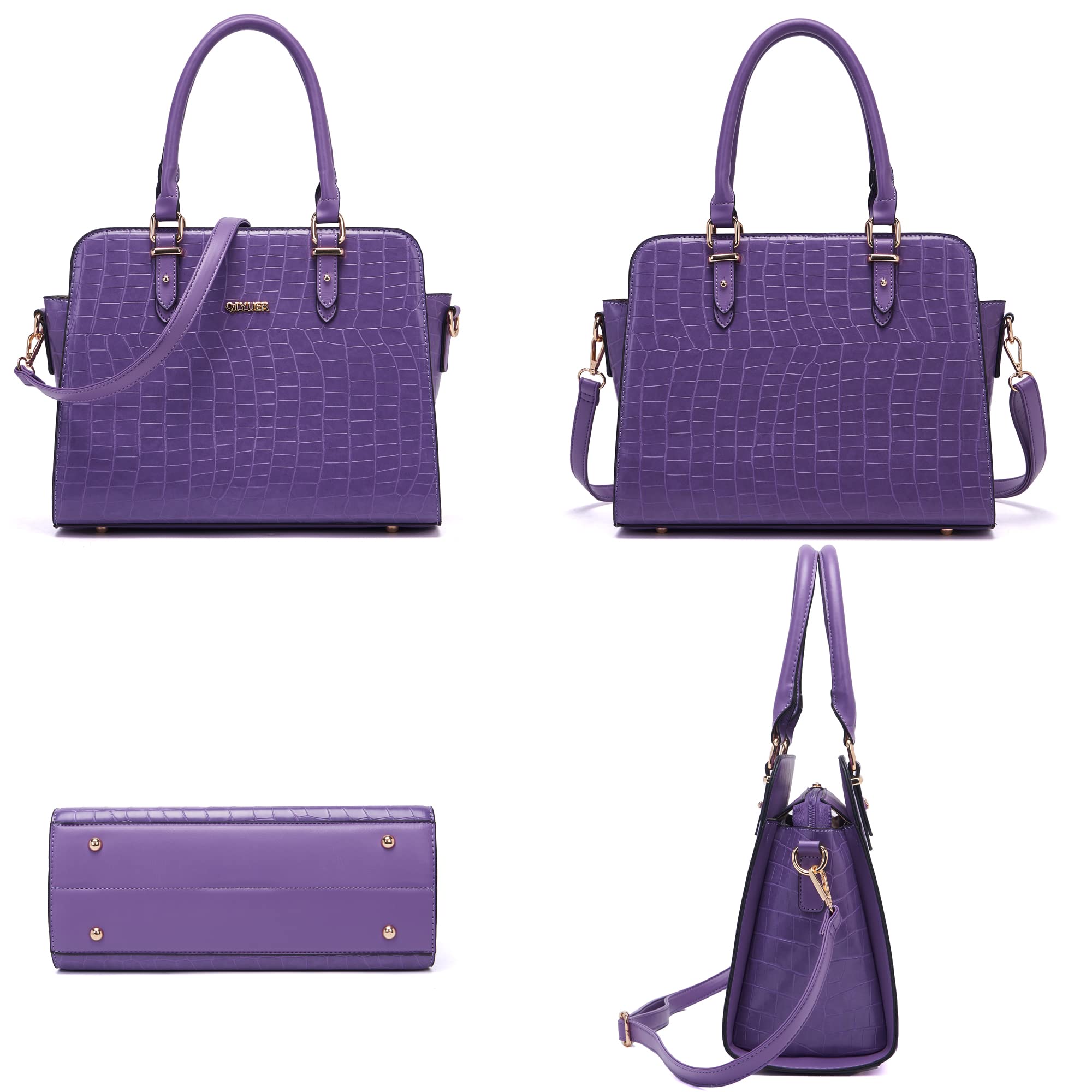 Stylish Qiyuer Satchel Purse for Women - Top Handle Work Tote Bag with Matching Wallet Set (2-Piece) - Perfect for Office, Travel & Everyday Use