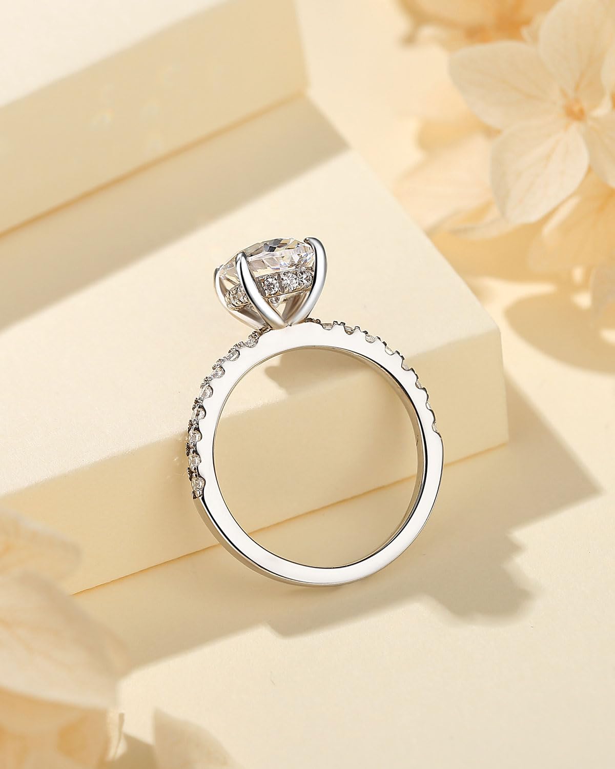 1.5/5.5CT Oval Cut Simulated Diamond Engagement Ring for Women - 925 Sterling Silver 18K Gold Plated Promise Wedding Ring - Perfect for Proposals, Anniversaries & Special Occasions