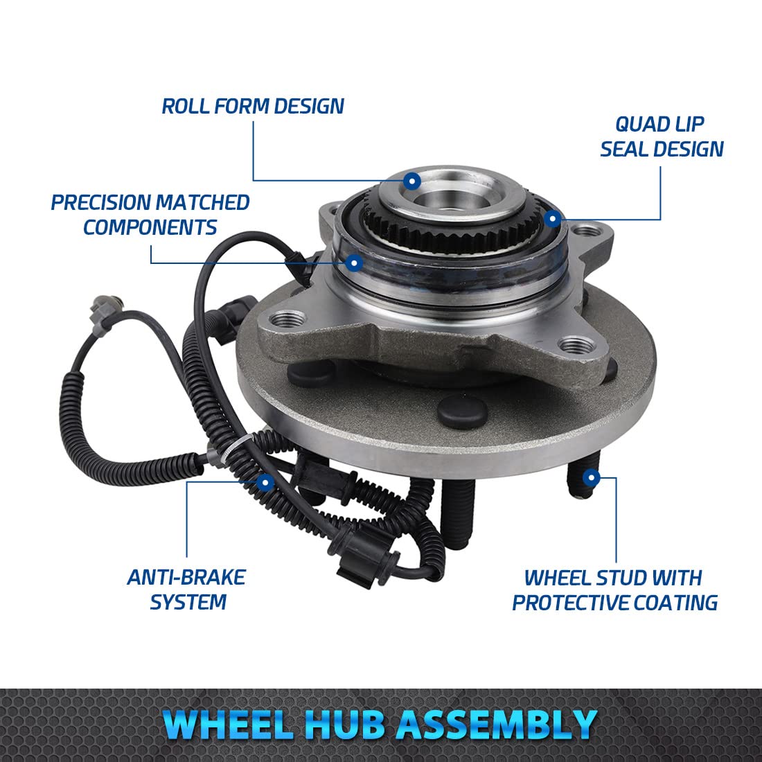 2 Pack Front Wheel Bearing & Hub Assembly for 2011-2014 Ford F-150/Expedition/Lincoln Navigator 4WD - Durable Replacement for Smooth Off-Road & Towing Performance