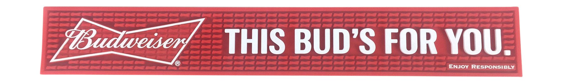 Budweiser This Bud's For You Professional Bar Mat - Non-Slip Spill & Drip Mat for Beer, Cocktails & Liquor - Perfect for Home Bars, Pubs & Restaurants