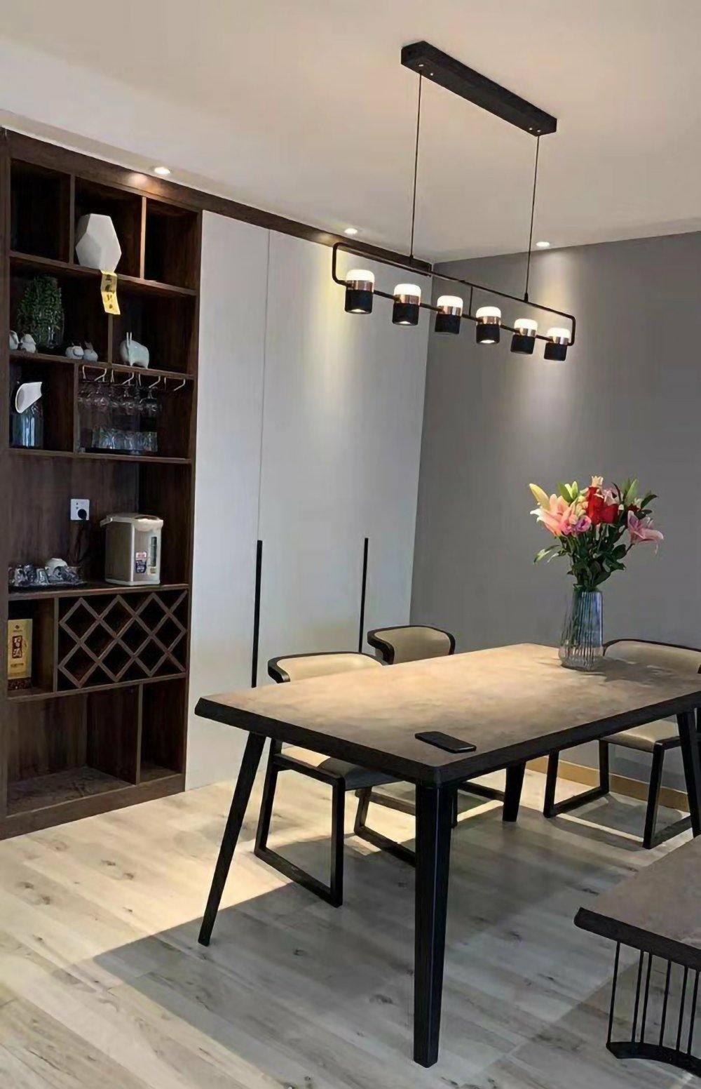 Adjustable Glass Pendant Light Fixture - Modern Dimmable Hanging Chandelier for Kitchen Island, Dining Room & Bedroom Lighting Decor