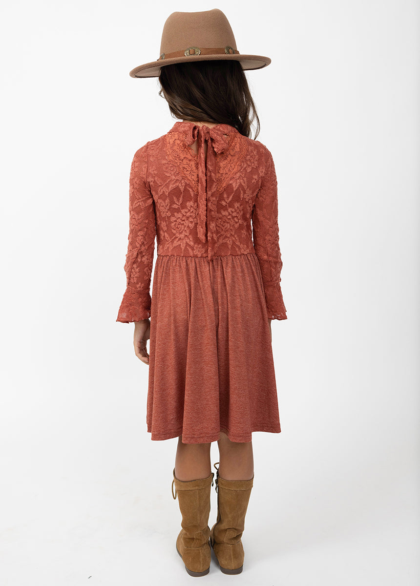 Kaleigh Terracotta Dress - Elegant Flowy Midi Dress for Women | Perfect for Casual Outings, Date Nights & Summer Events