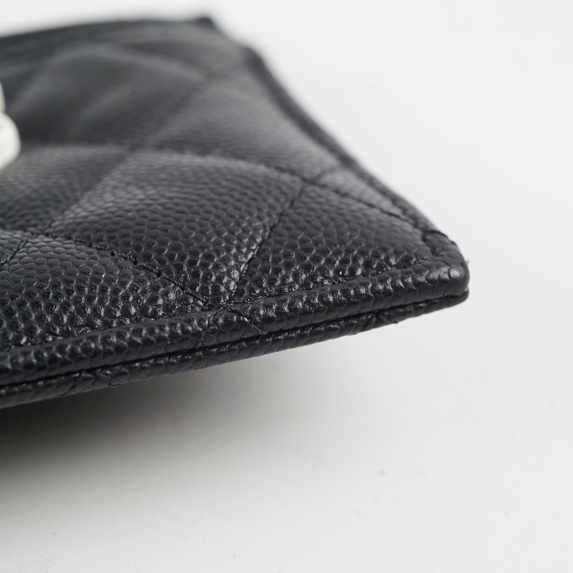 Chanel Classic Caviar Leather Card Holder Wallet - Black | Luxury Compact Credit Card Case for Women | Perfect for Everyday Use, Travel & Gifting