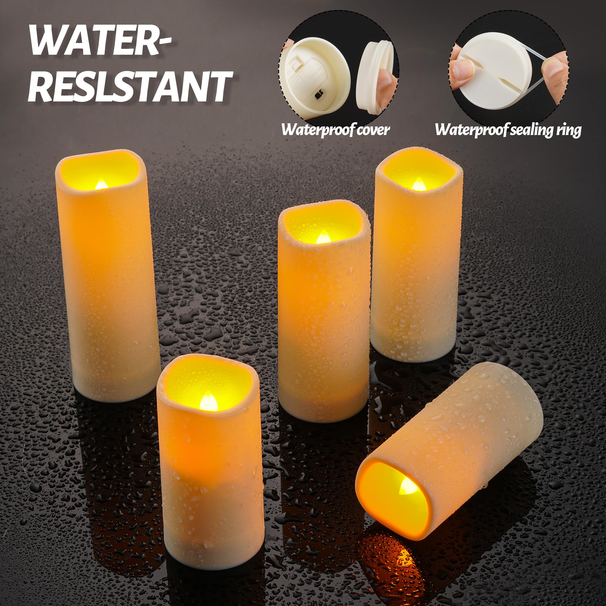 Waterproof Flameless LED Candles - 12PCS Outdoor Battery Candles for Patio & Garden