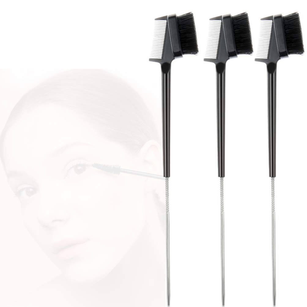 2pcs Double Head Eyebrow Comb & Brush - Professional Eyebrow Grooming & Makeup Tool for Women - Perfect for Eyebrow Shaping, Eyelash Combing & Beauty Routine - Portable Double-ended Cosmetic Brush for Home & Travel Use