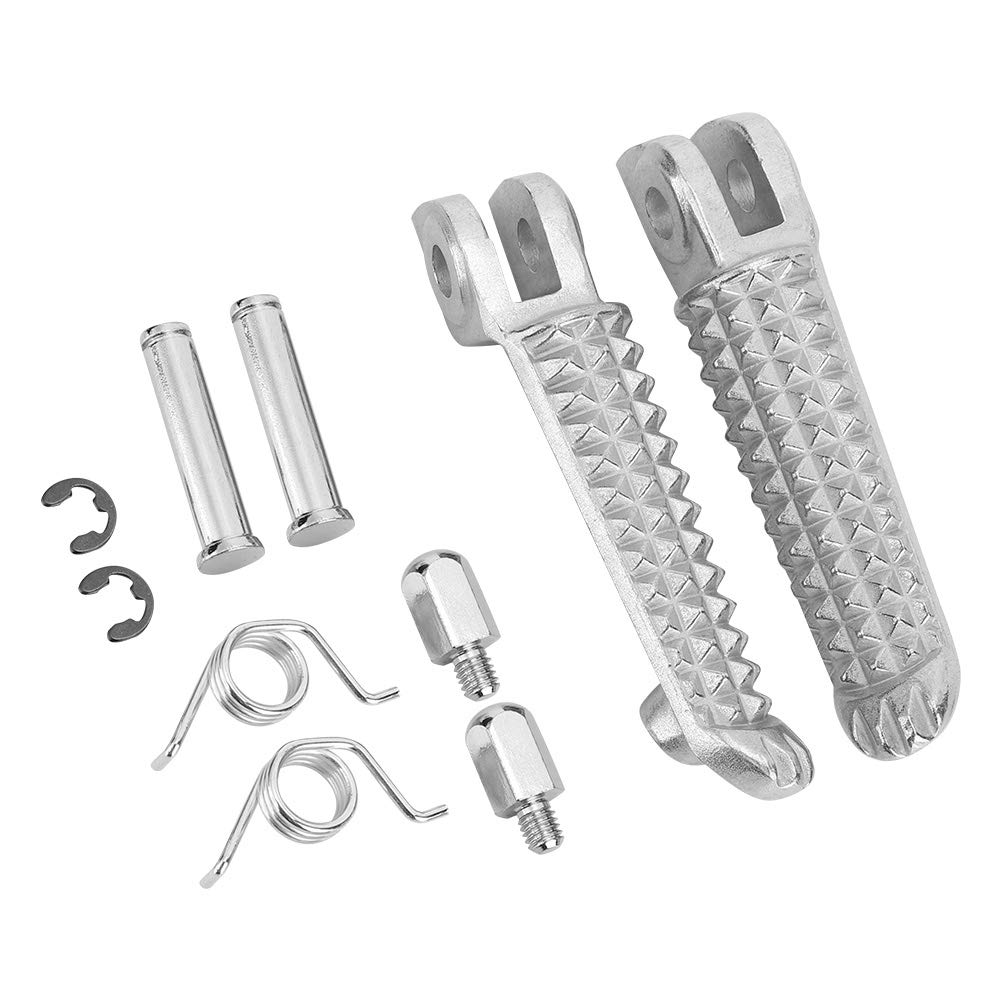 Aramox 2pcs Motorcycle Front Foot Pegs - Aluminum Alloy Footrest Compatible with Yamaha YZF R1 R6 R6S - Perfect for Long Rides & Enhanced Comfort