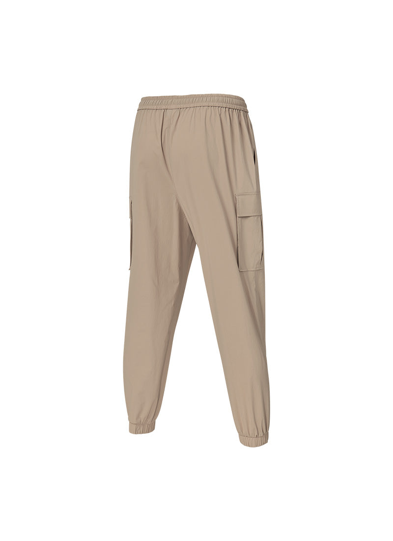 **Elastic Waist Loose Fit Cargo Jogger Pants for Men - Comfortable Casual Workout & Outdoor Hiking Pants**