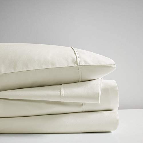 1000 Thread Count 100% Cotton Luxury Bed Sheets Set - Ultra Soft Queen Size 4-Piece Ivory Sheets for Deep Pocket Mattress Up to 18