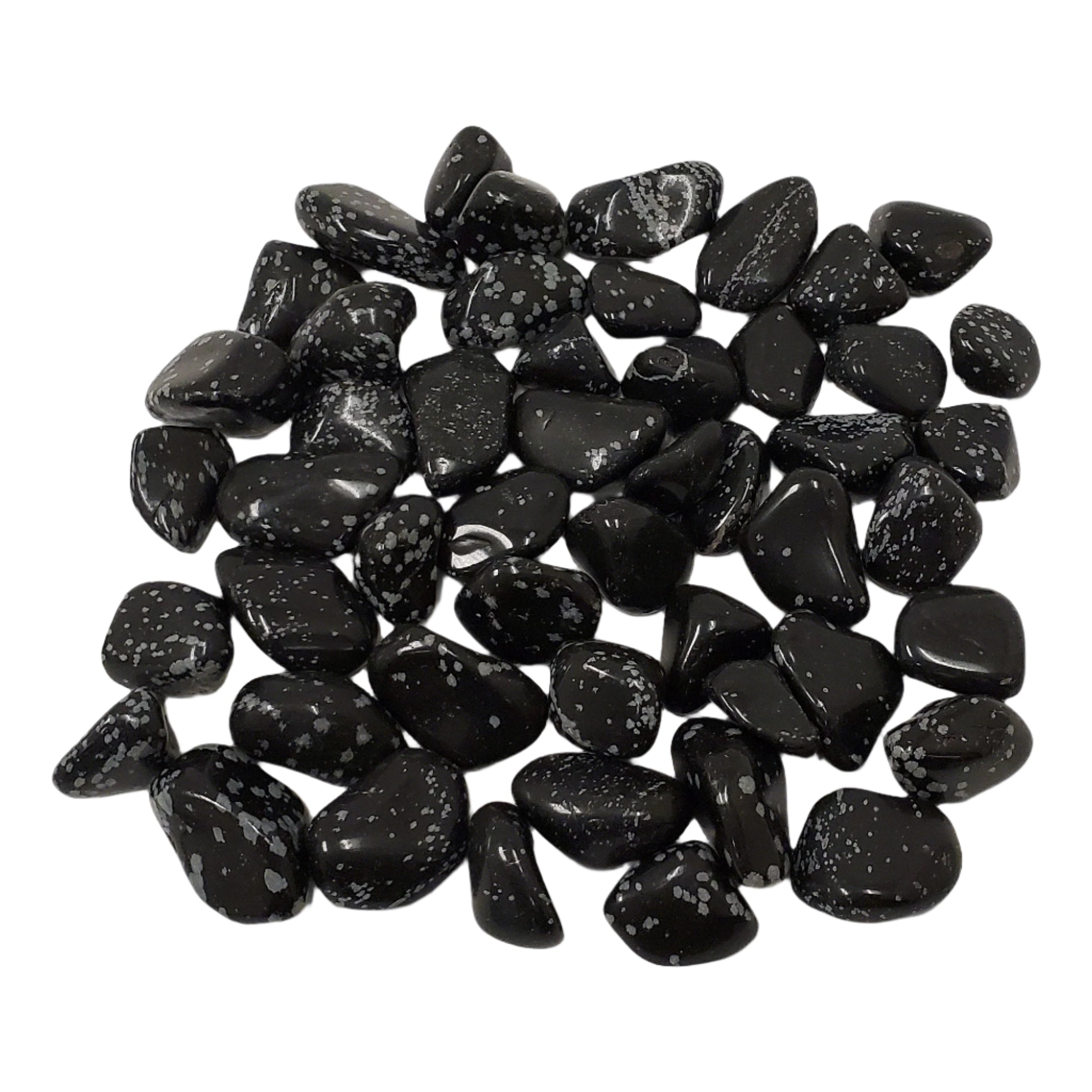 1 lb Natural Polished Snowflake Obsidian Tumbled Stones - Bulk Healing Crystals for Meditation, Reiki, Chakra Balancing & Jewelry Making