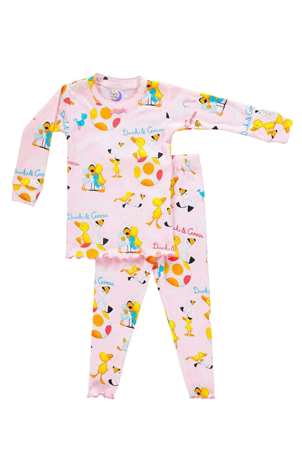 Pink Duck and Goose Pajama & Book Set for Kids - Cozy Bedtime Storytime Outfit with Matching Storybook | Perfect for Bedtime Reading, Nursery Decor & Gift Giving