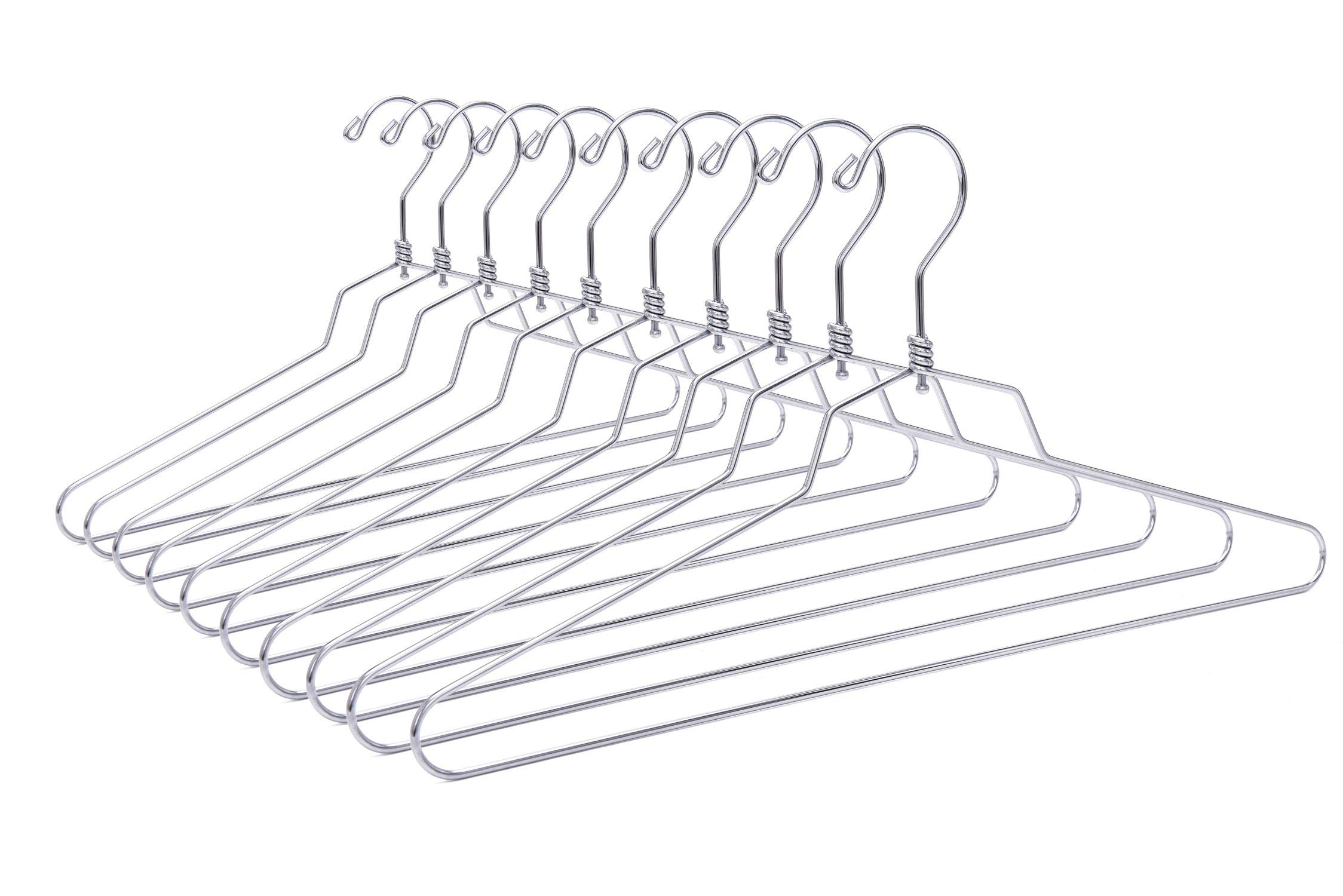 Premium 100-Pack Stainless Steel Heavy Duty Swivel Hook Clothes Hangers - 17