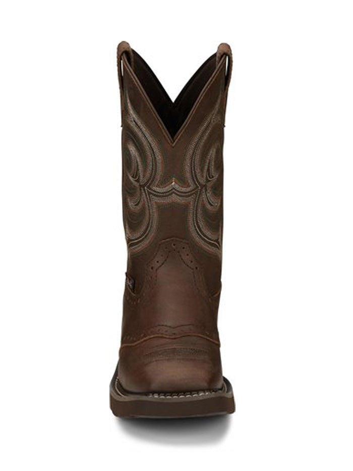 Justin GY9984 Women's Western Cowhide Ankle Boots - Brown Leather Cowboy Boots for Country Riding, Dancing & Casual Wear
