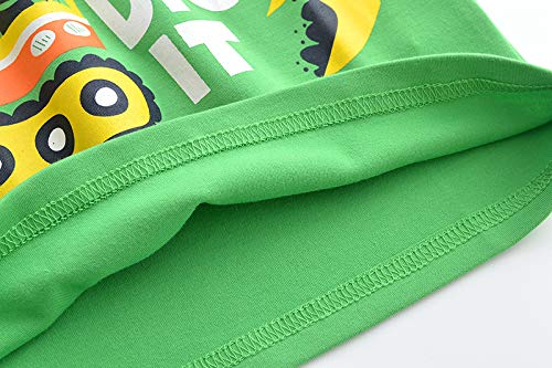 **Boys' Long Sleeve Truck Print T-Shirt - Green Cotton Tee for Kids - Perfect for Playdates & Outdoor Adventures**