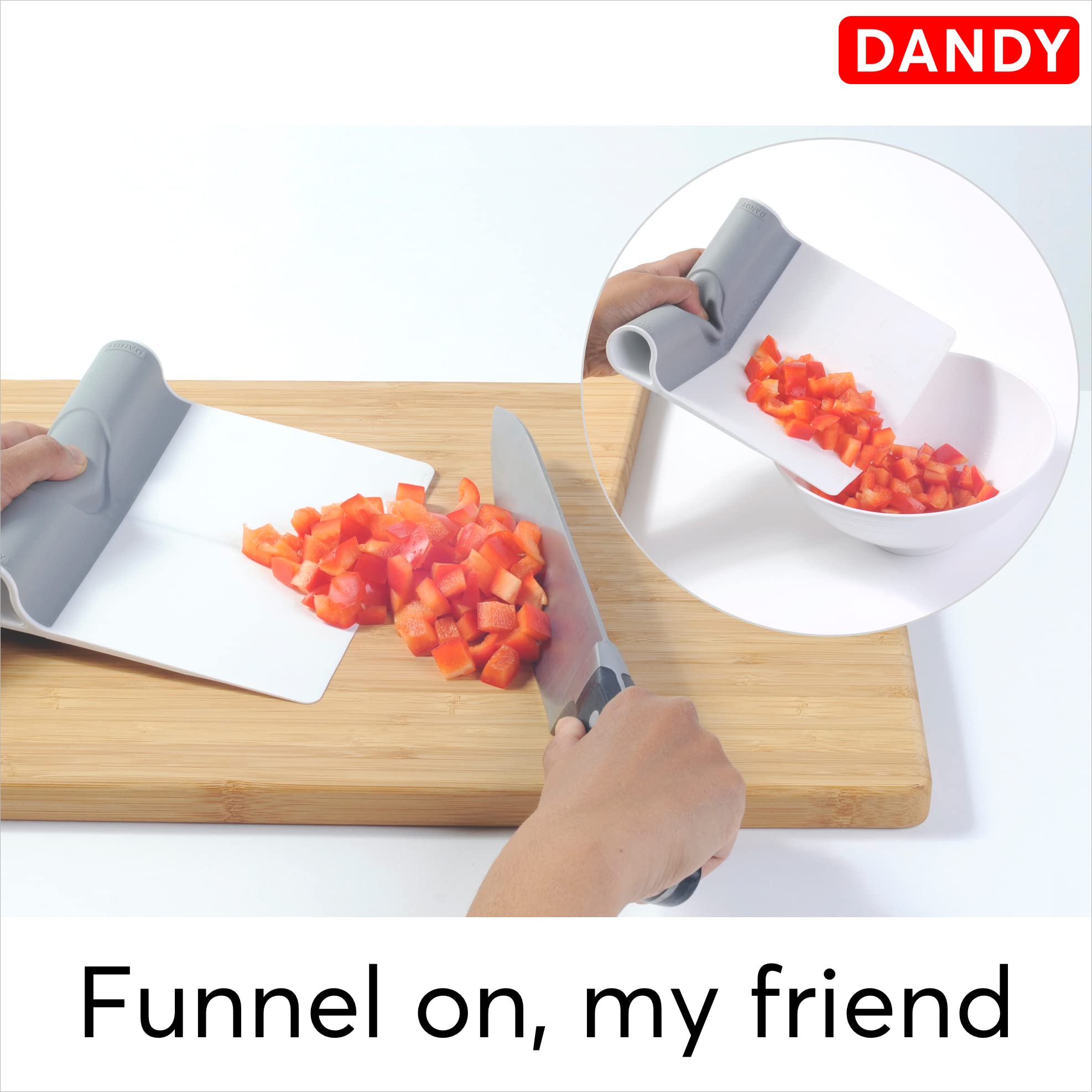 DANDY ScooperDuper - Multi-Purpose Folding Kitchen Tool | Bench Scraper, Dough Cutter & Food Scooper | Ergonomic Design for Baking, Cooking & Food Prep | Perfect for Cutting Boards & Chef Knives | Space-Saving Kitchen Gadget for Home & Professional Use