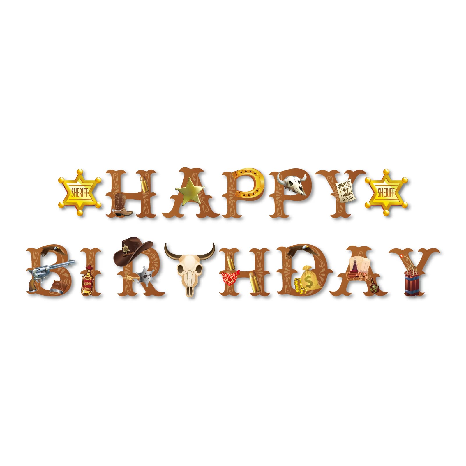 Western Cowboy Birthday Party Decorations for Boys - Happy Birthday Banner, Boots & Cowboy Theme Party Supplies for 1st Birthday, Baby Shower, Wild West Themed Events (Perfect for Cowboy Themed Parties, Barnyard Celebrations & Western Style Decor)