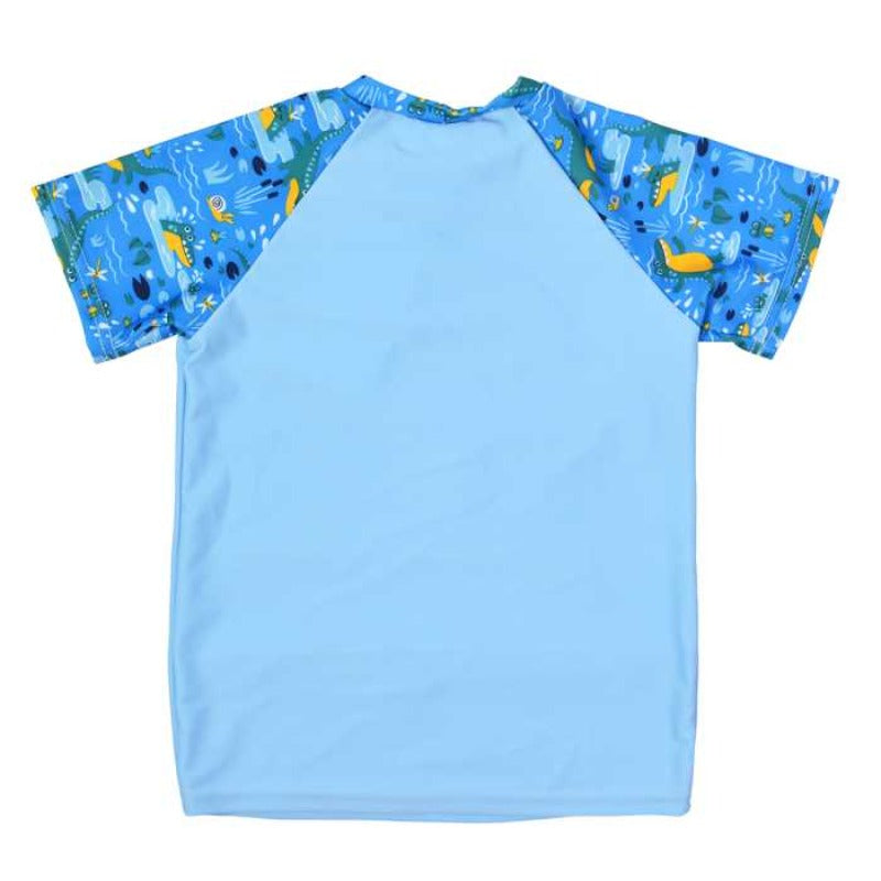 Boys' Rashguard Swim Shirt - UPF 50+ Sun Protection, Quick Dry, Short Sleeve Swim Top for Kids - Perfect for Beach, Pool & Water Sports Activities