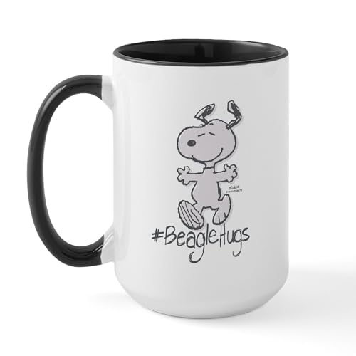 White/Black Inside - Snoopy Beagle Hugs Mugs