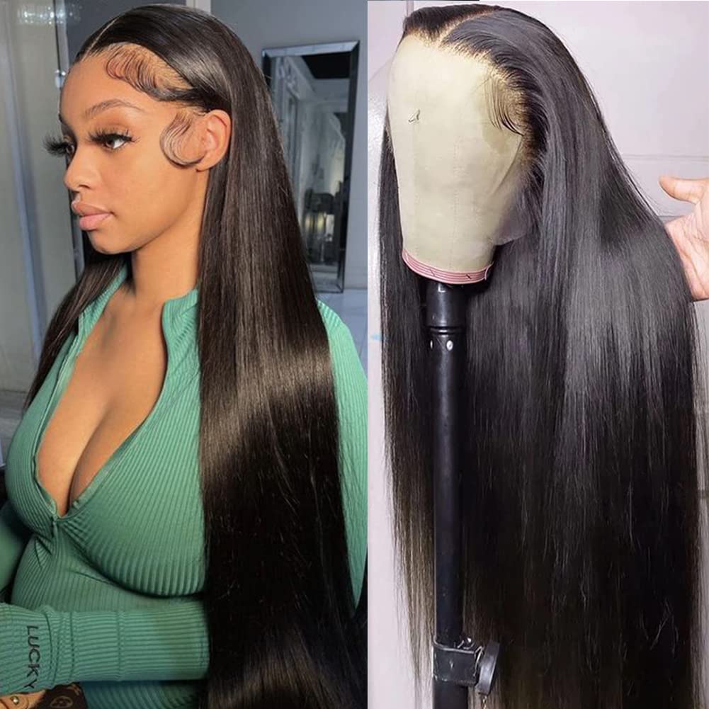 24 Inch HD Lace Front Wigs Human Hair - Pre Plucked Natural Hairline, 13x4 Lace Frontal, Glueless Straight Wigs for Women | Perfect for Daily Wear, Cosplay, and Special Occasions