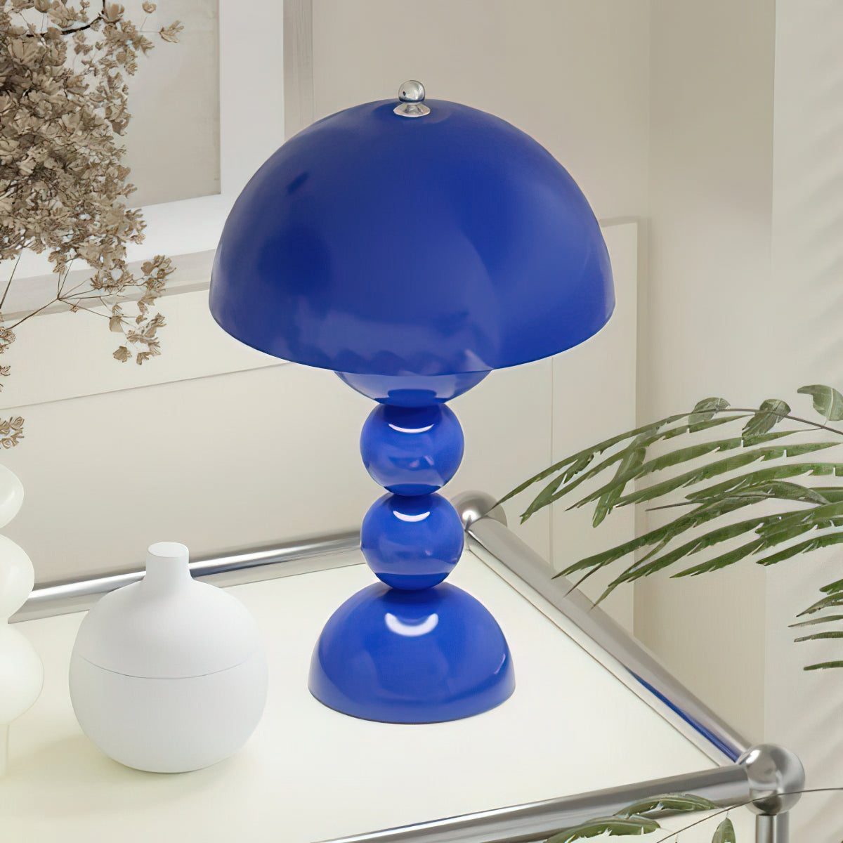 Flower Bud Portable Table Lamp - USB Rechargeable LED Night Light for Bedroom, Nursery, Camping & Travel - Dimmable Warm White Light