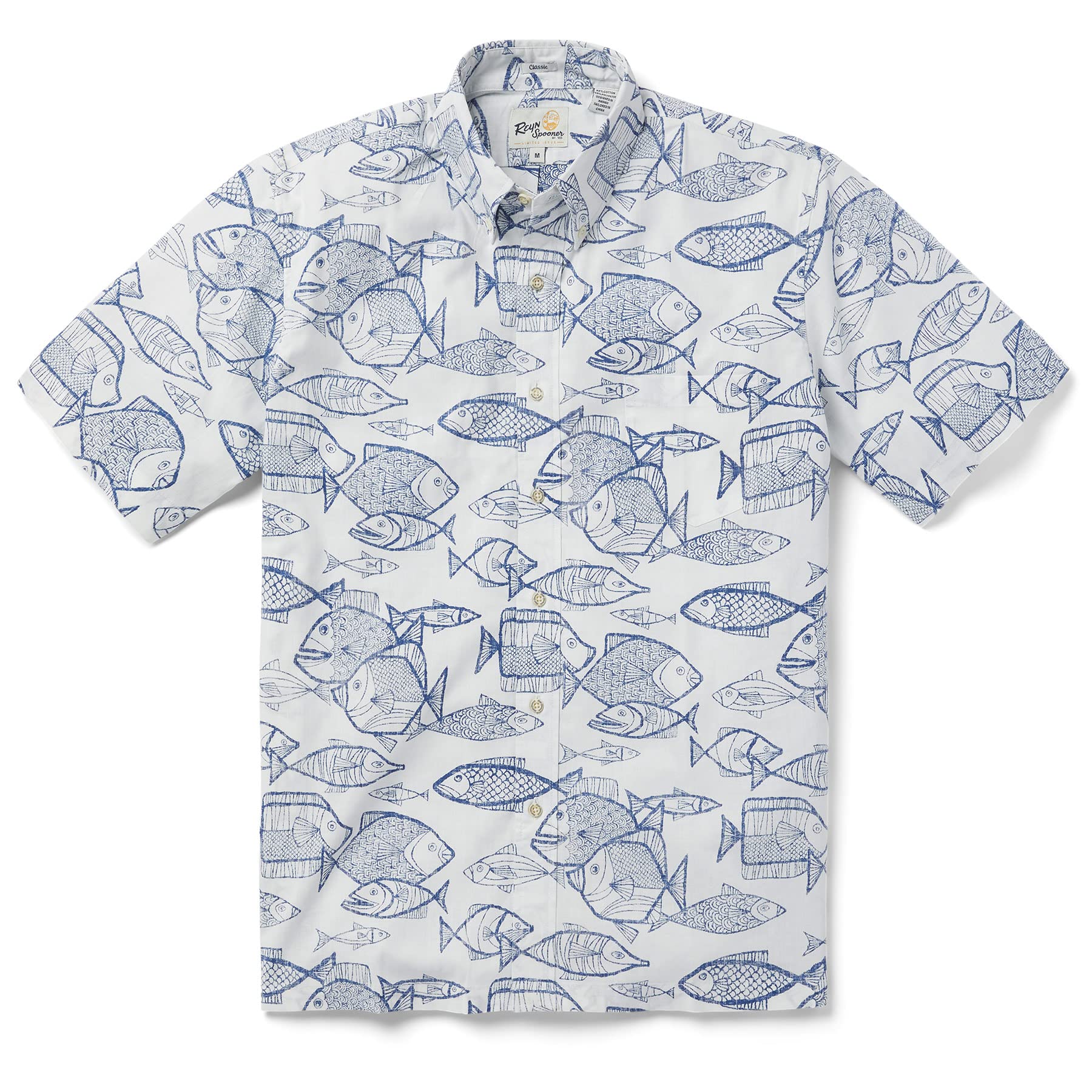 Reyn Spooner Oceanic Hawaiian Aloha Shirt for Men - Short Sleeve Button Down Casual Shirt with Tropical Print | Perfect for Beach Vacation, Summer Outfits, and Luau Party