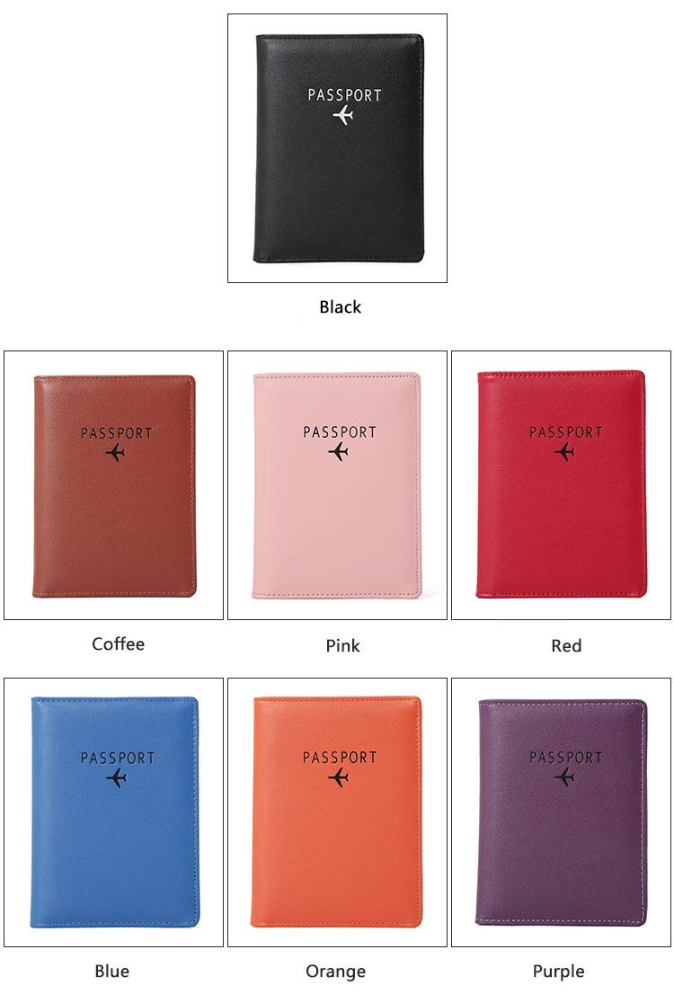 BAKUN RFID Blocking Leather Travel Wallet & Passport Holder - Family Document Organizer with Card Slots, Coffee Brown | Perfect for Airports, Vacations & International Trips