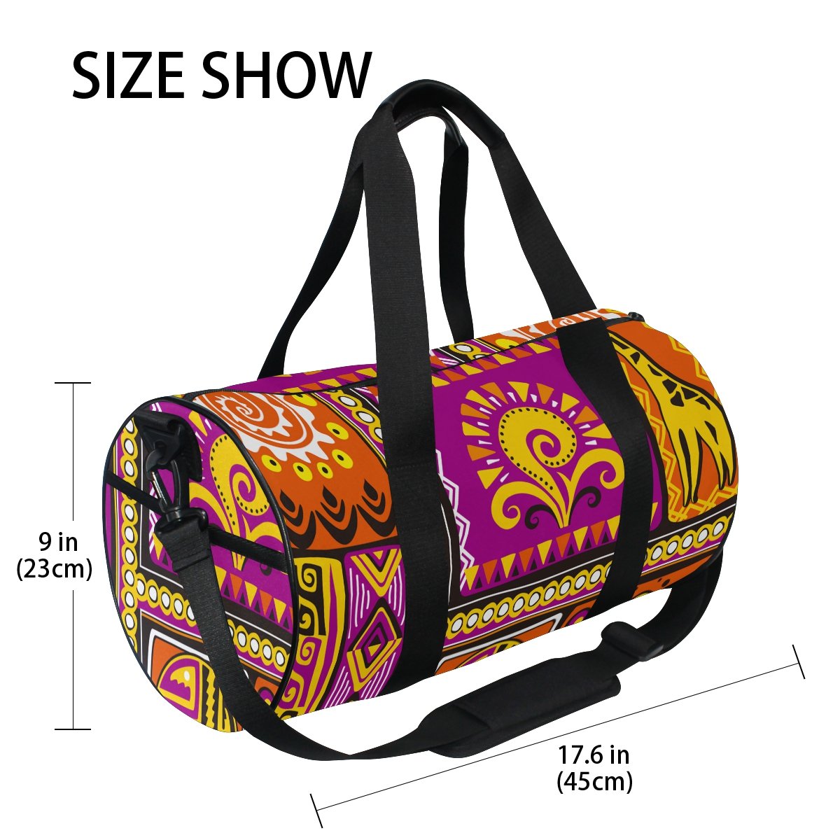 African Tribal Print Travel Duffel Bag - Gym Sports Shoulder Bag for Men & Women | Perfect for Workout, Travel, and Outdoor Adventures