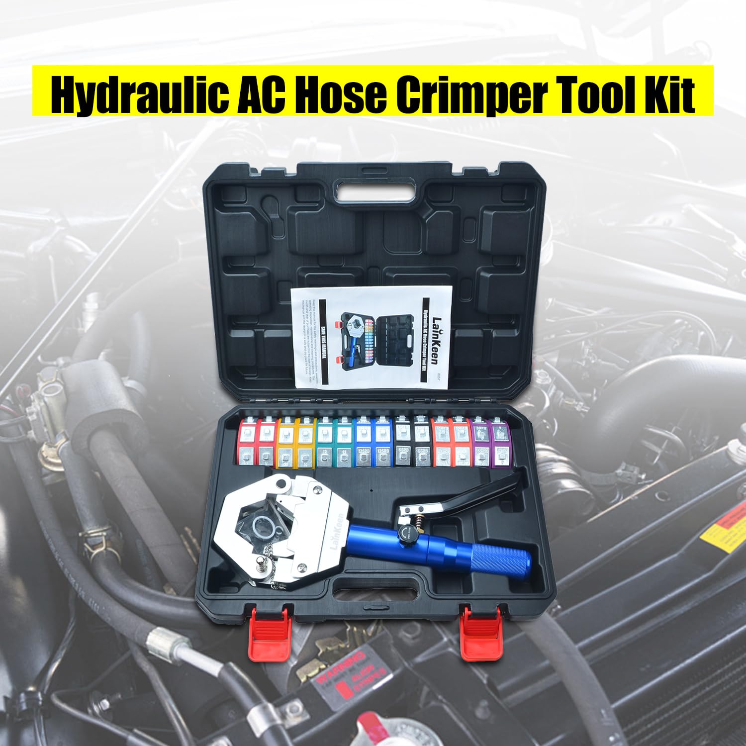 Hydraulic AC Hose Crimper Kit - Manual A/C Repair Tool for Air Conditioning Systems