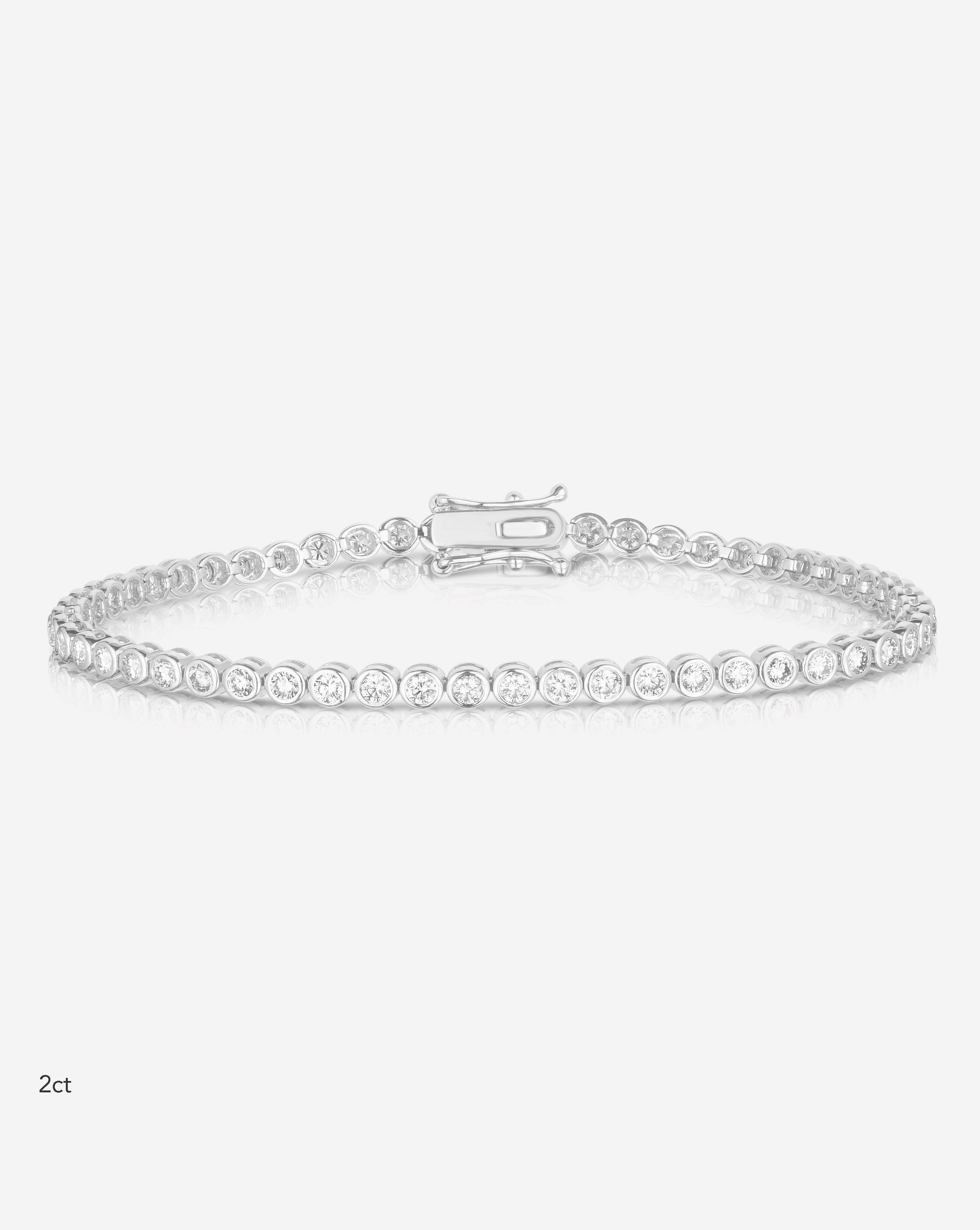Bezel Classic Diamond Tennis Bracelet for Women - 14K Gold Plated Elegant Jewelry Gift for Anniversary, Birthday & Special Occasions