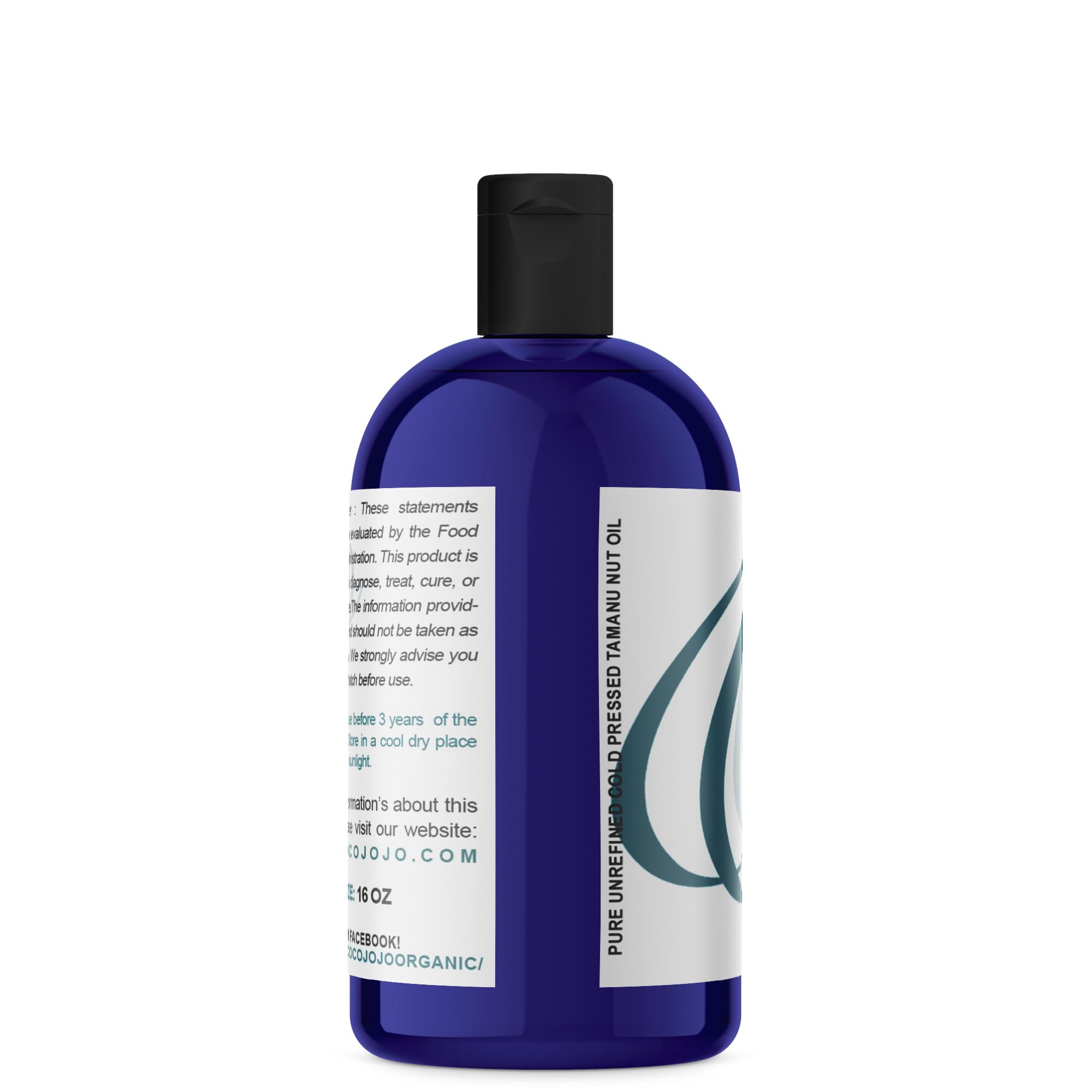 Pure Cold-Pressed Jamaican Tamanu Nut Oil 16oz - Unrefined Hydrating Carrier Oil for Skin, Hair & Nails - Deep Moisturizer for Face & Body - Bulk Pint Size - Perfect for DIY Beauty, Massage & Aromatherapy
