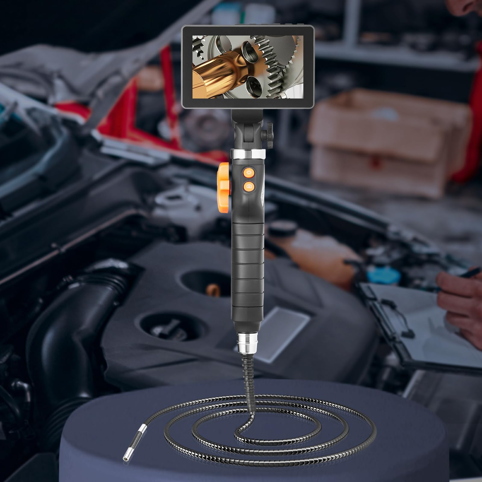 VEVOR 6.4mm Articulating Borescope Camera with 8 LED Lights - 5
