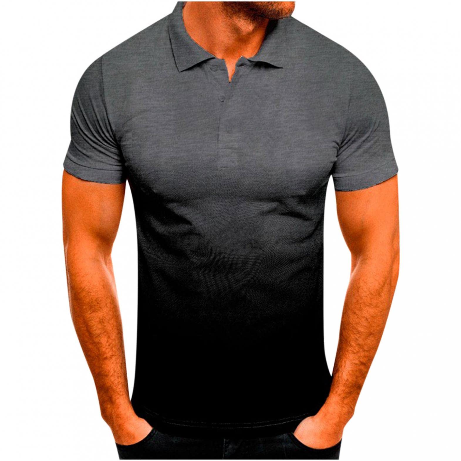 Men's Polo Shirts & Henley T-Shirts - Crew Neck Casual Short Sleeve Tees for Athletic Gym Wear, Perfect for Workouts, Outdoor Activities, and Everyday Casual Style