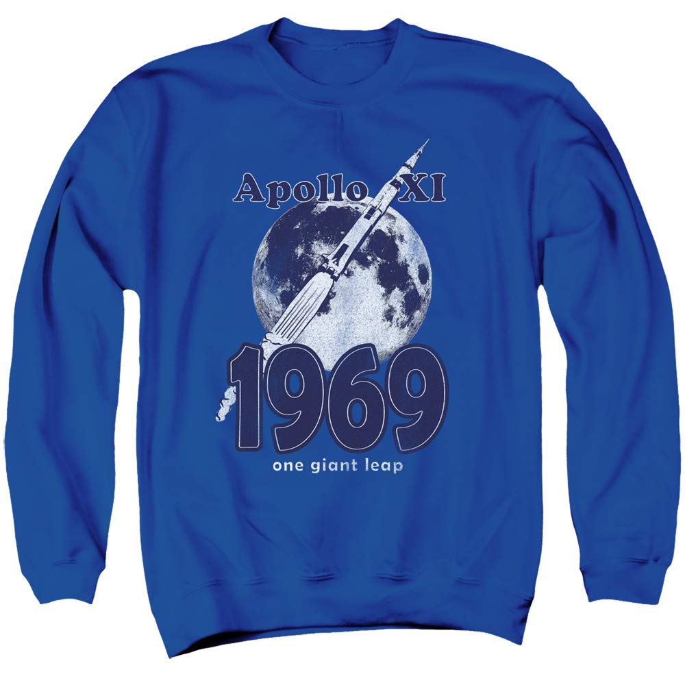 NASA One Giant Leap Unisex Crewneck Sweatshirt - Comfortable Cotton Pullover for Men & Women - Casual Wear, Space Enthusiast Gift, Lounge & Everyday Outfit
