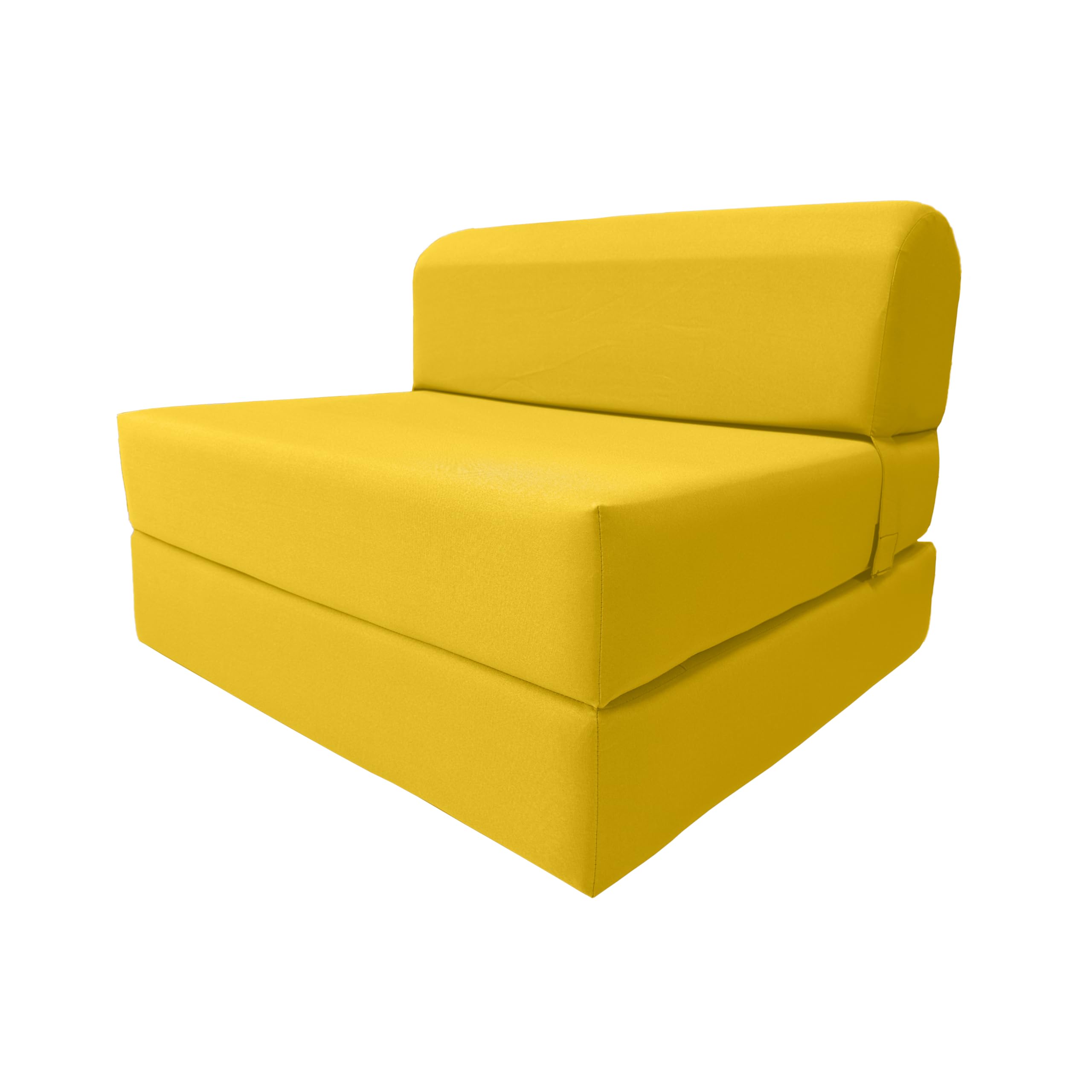 D&D Futon Furniture Yellow Sleeper Chair - Foldable Foam Bed for Studio & Guest Use, High-Density 1.8 lb Foam Sofa (70