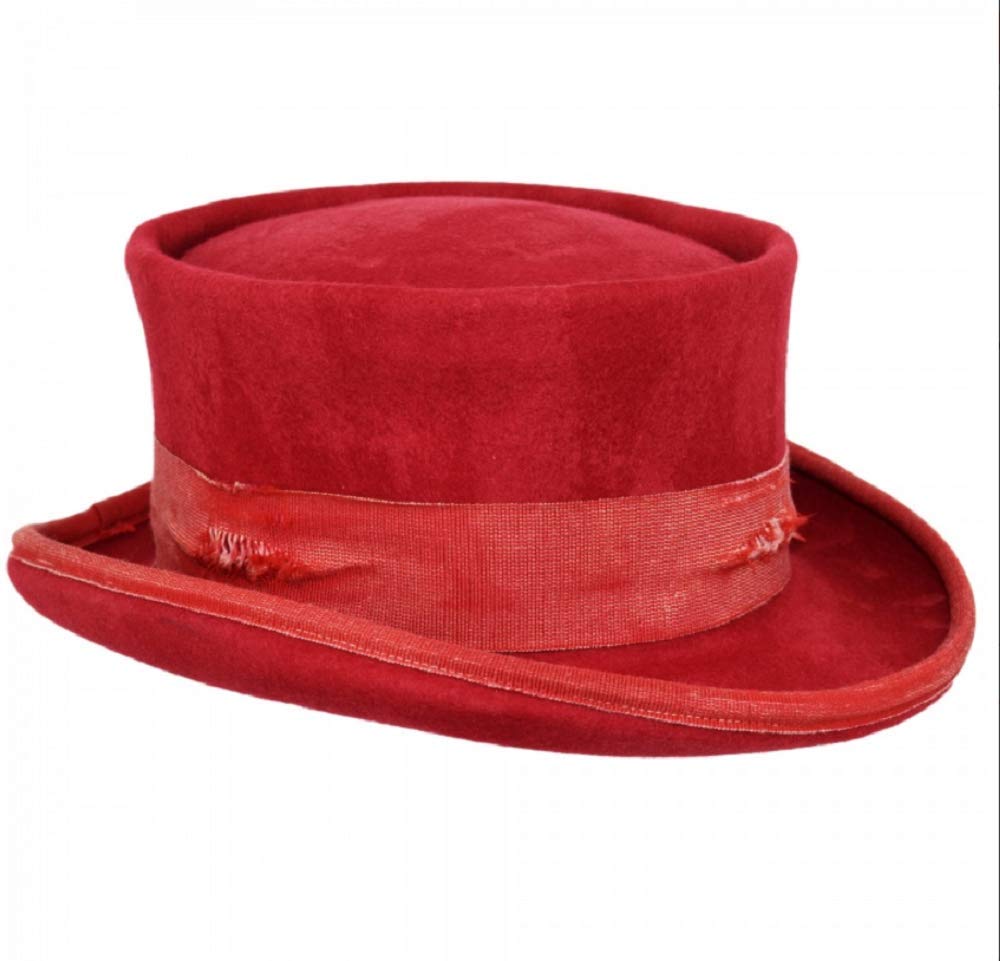 Vintage Western Desert Rat Top Hat - Red Aged Cowboy Hat for Men & Women | Perfect for Halloween, Cosplay, Wild West Parties & Steampunk Costumes