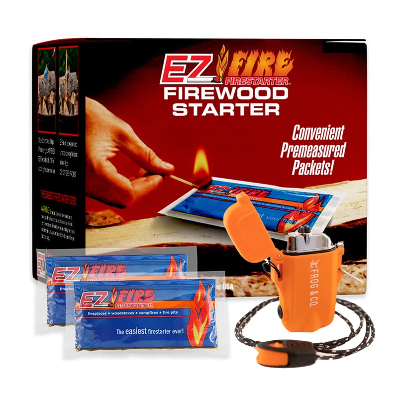 40 Pack Waterproof Windproof Fire Starter Kit - Rechargeable Survival Lighter for Wood Stoves, Fireplaces, Camping & Emergency Use | Odorless, Safe & Durable Tesla Lighter for Outdoor Adventures