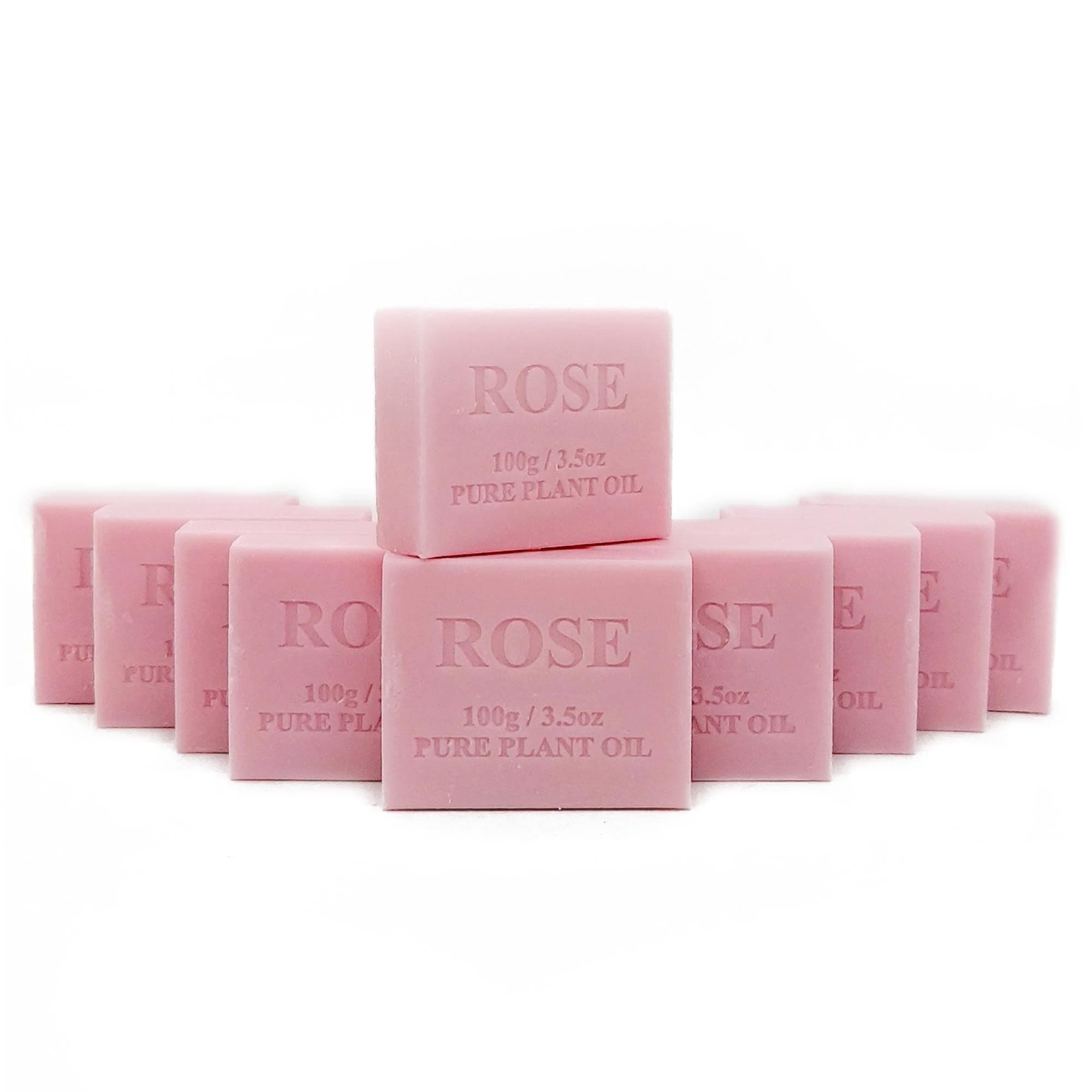 10x 100g Pure Natural Rose Scented Vegetable Oil Soap Bars - Australian Made, Vegan & Cruelty-Free for Sensitive Skin | Perfect for Bath, Shower & Gift Giving