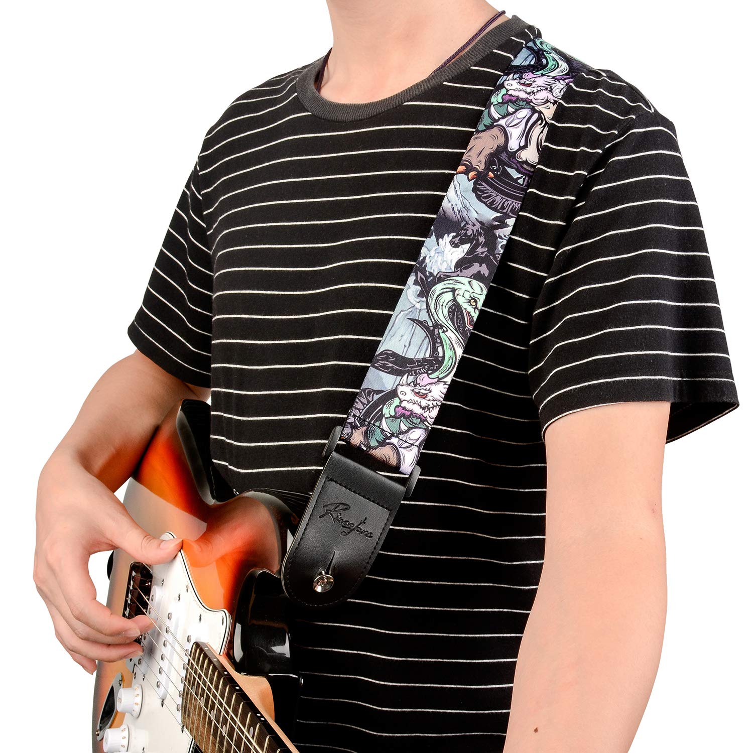 Premium Guitar Strap - Adjustable Soft Padded Shoulder Strap for Acoustic, Electric & Bass Guitars - Comfortable Support for Live Performances, Studio Sessions & Practice