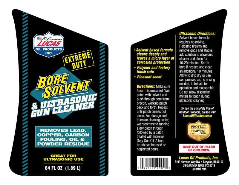 Lucas Oil 10909 Extreme Duty Bore Solvent & Ultrasonic Gun Cleaner - 64oz (6-Pack) | Firearm Cleaning Solution for Pistols, Rifles & Hunting Equipment | Professional Gun Maintenance & Protection