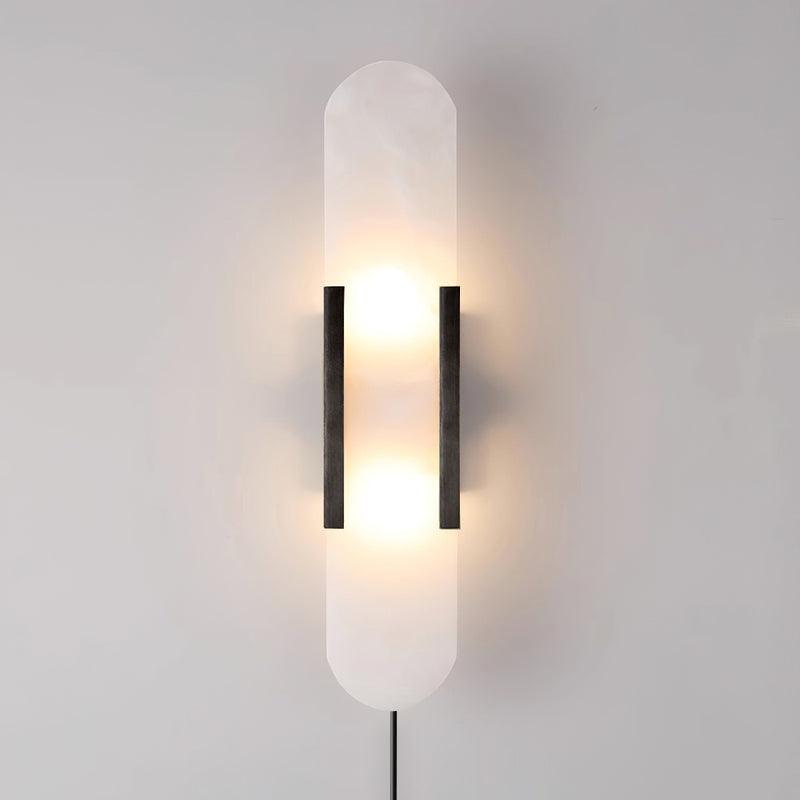 Melange Elongated Plug-in Wall Sconce Light - Modern Plug in Wall Lamp for Bedroom, Living Room & Hallway Lighting