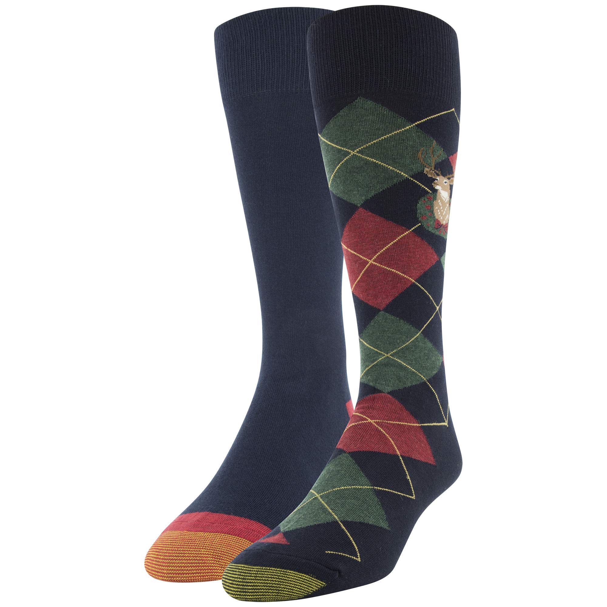 Gold Toe Men's Dress Crew Socks - 2 Pairs Pack - Comfortable Formal Socks for Business, Office & Dress Shoes