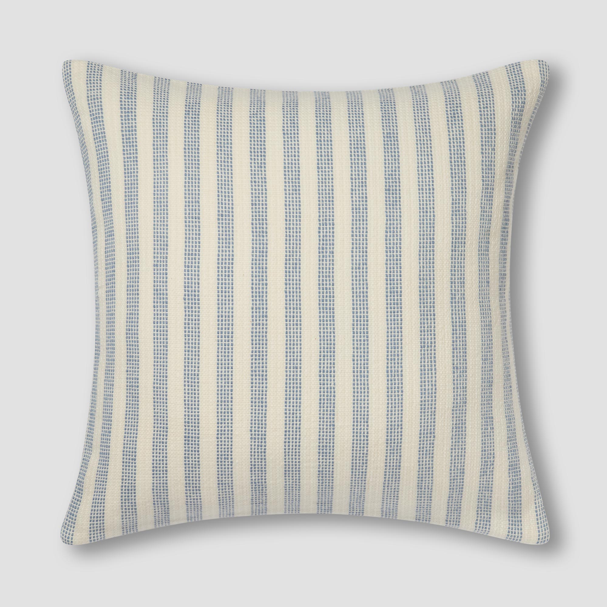 Coastal Blue Pembroke Stripe Wool Cushion Cover - Soft Decorative Pillow Case for Sofa, Bed & Home Decor - Water Resistant & Durable