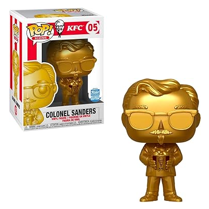 Funko Pop! AD KFC: Colonel Sanders Gold Vinyl Figure #05 - Collectible Fast Food Memorabilia for Pop Culture Fans & KFC Lovers - Perfect for Display, Gifts, and Fast Food Themed Collections