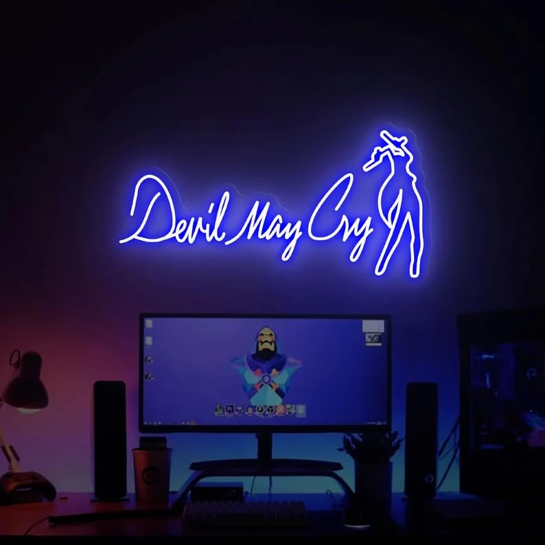 Custom Devil Cry Neon Sign - Personalized LED Wall Art for Game Room, Bar & Restaurant Decor | 5V USB Powered | Perfect for Christmas Gifts, Gaming Setup & Nightclub Lighting