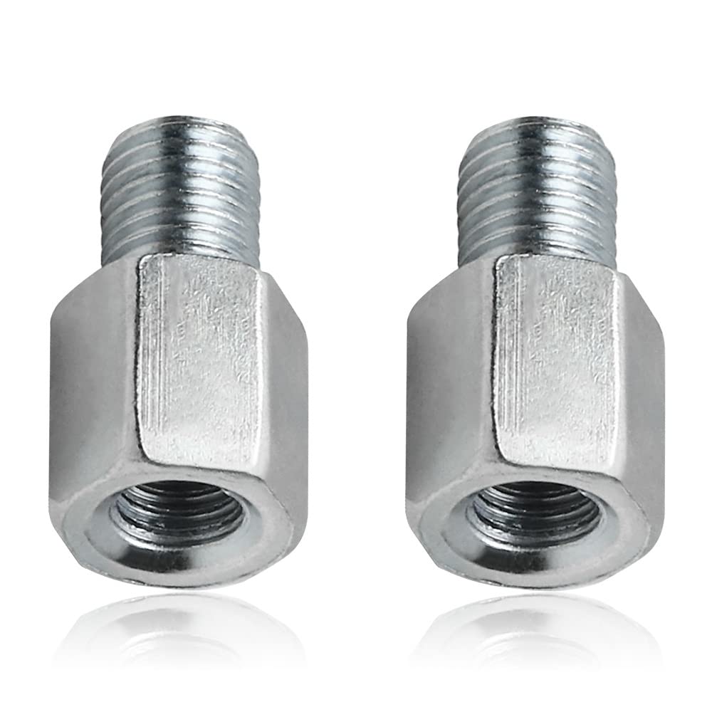 Universal Motorcycle Rear Mirror Mount Adapter Screws - 2Pcs 10mm Male to 8mm Female Clockwise Threaded Right Hand Conversion Kit for Motorcycle, ATV, Scooter, Dirt Bike & Mini Bike - Perfect for Mirror Adjustments & Upgrades