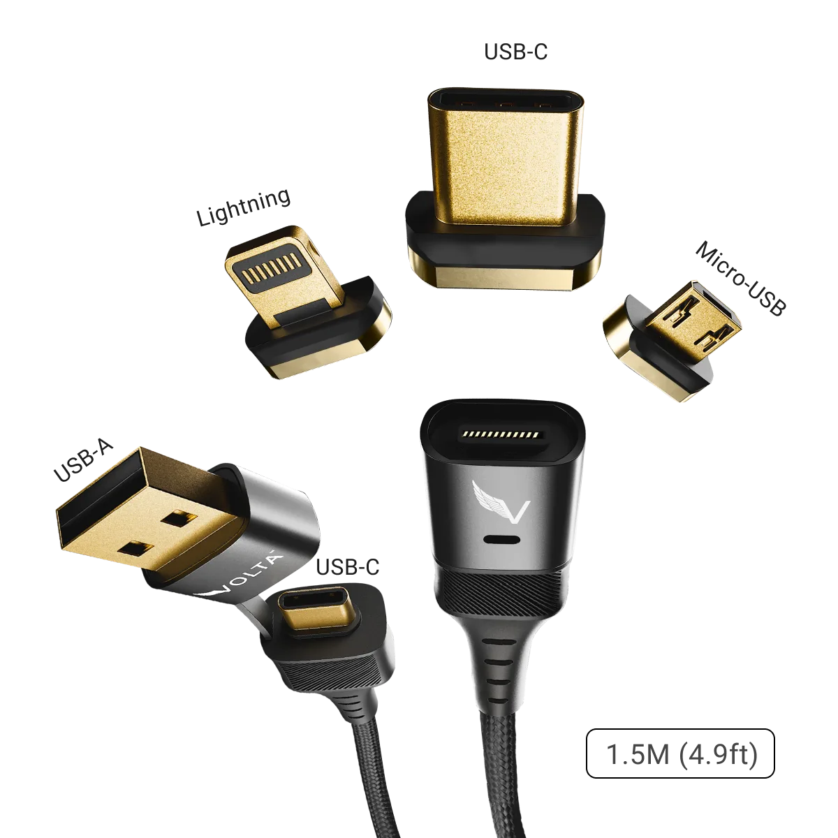 Volta MAX 240W USB-C Magnetic Charging Cable - Fast Charging for iPhone 15, MacBook, iPad, Samsung Galaxy | Perfect for Home, Office & Travel